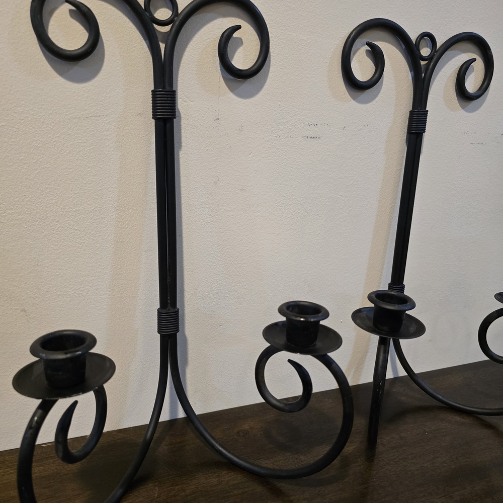 Elegant Black Metal Candle Holder